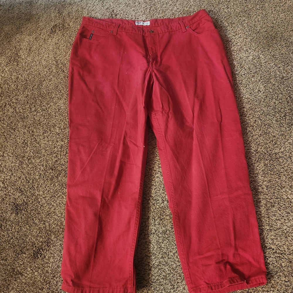 Faded Glory Women's Bright Red Wide Leg Jeans